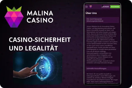 Malina Casino App Sicherheit und Legalität mit SSL-Verschlüsselung, Datenschutz und Zwei-Faktor-Authentifizierung für sicheres Spielen