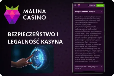 Bezpieczeństwo i legalność Malina Casino – ochrona danych, szyfrowanie SSL i licencja Curaçao dla graczy z Polski