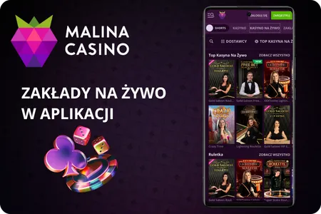 Zakłady na żywo w aplikacji Malina Casino – obstawiaj wydarzenia sportowe w czasie rzeczywistym w Polsce