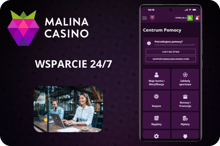 Malina Casino App – dział wsparcia 24/7 z czatem na żywo i poradnikami