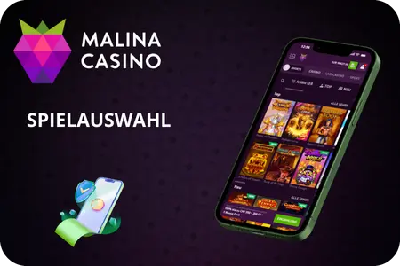 Malina Casino Spielauswahl mit beliebten Slots