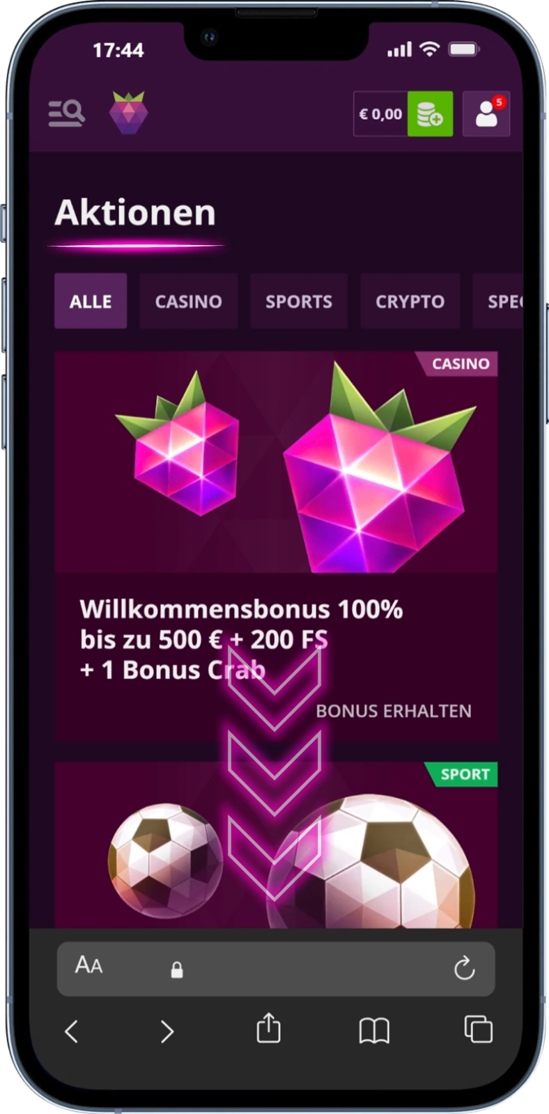 Passenden Bonus auswählen oder automatisch zuweisen lassen